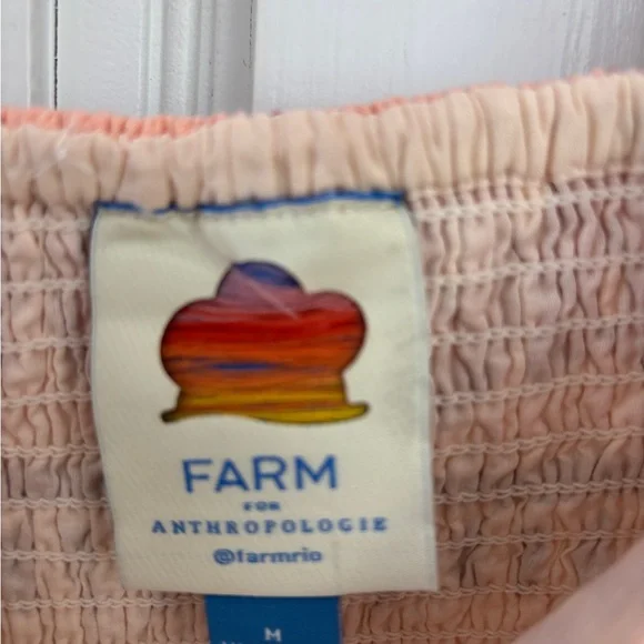 Farm Rio Anthropologie Square Neck Mini Dress, size M, Linen Blend - Picture 4 of 4